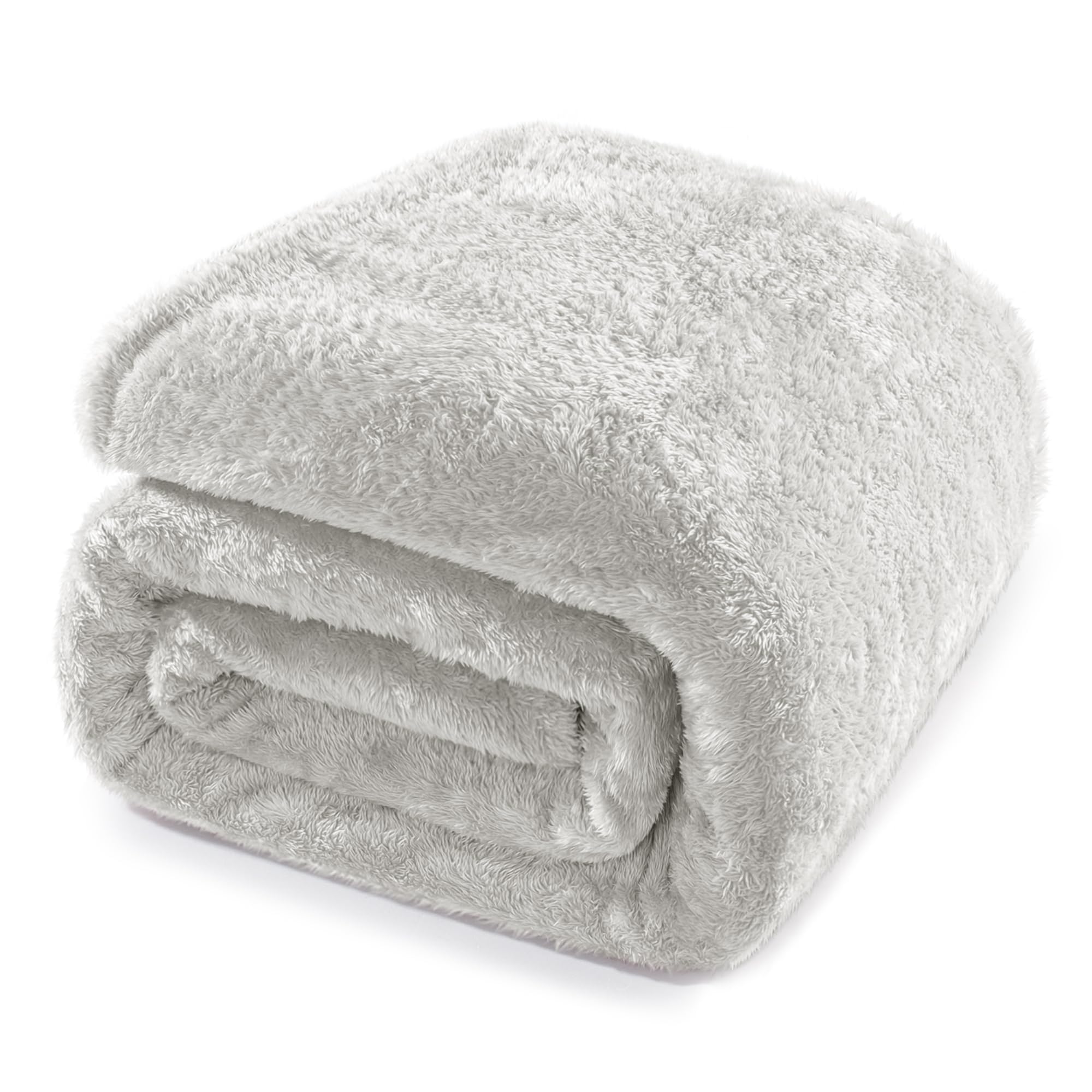 Whale Flotilla Fluffy Sofa Blanket, Warm Fleece Blanket for Bed, Super Soft and Cozy, 150 x 200 cm, Silver Grey