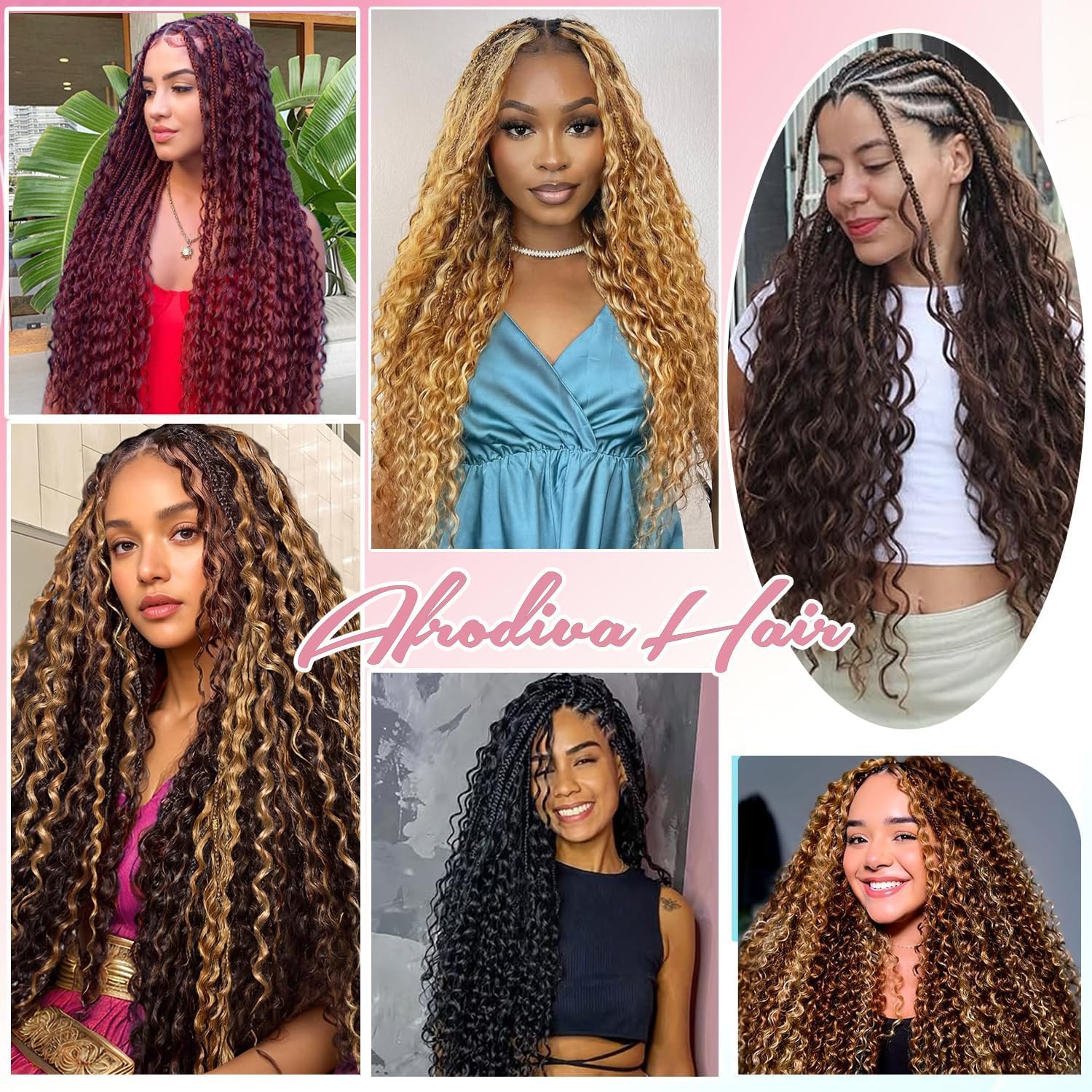 Brown Human Braiding Hair for Boho Braids Echthaar für Boho‑Zöpfe 40cm