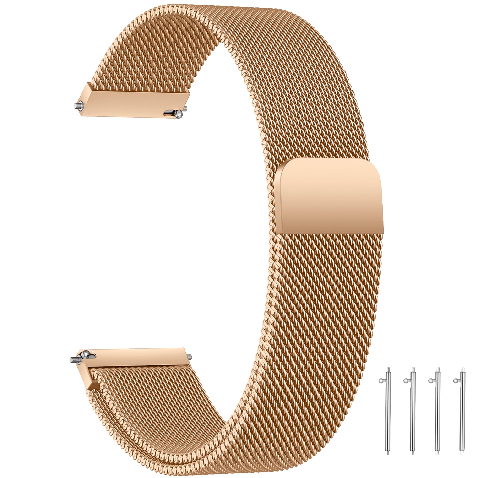 LYYLTX Edelstahl Mesh Uhrenarmband Metall Ersatz Armband Magnetverschluss Smartwatch Schnellverschluss Watch Uhren Ersatzband Für Damen Herren