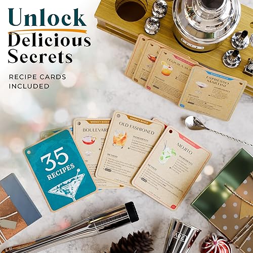 Miniatura 6 de BARE BARREL Mixology Bartender Kit Bar Set Juego de coctelera de 16 piezas Herramientas de mezcla de Martini Barware para el hogar Incluye 35