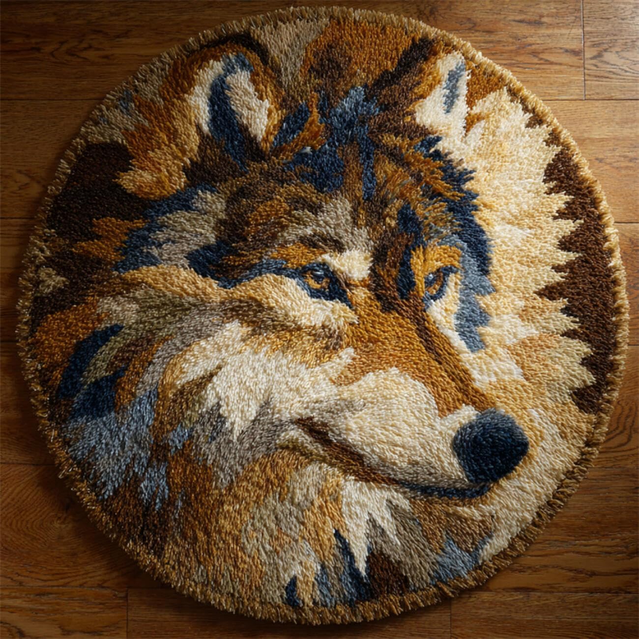 Kitquiver Animal Tapestry Kits for Adults Wolf Portrait DIY for Kids and Adults Gift for Family Friends Needlework Crafts Cute Gifts 50x50cm