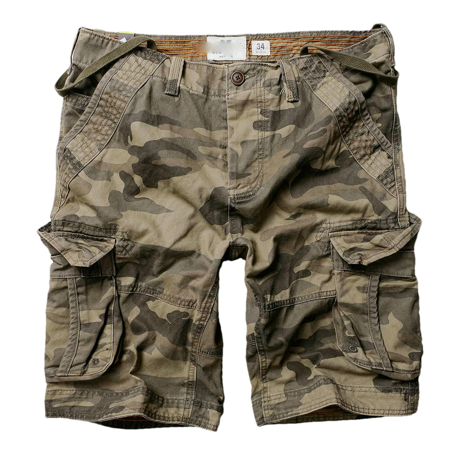 Uomo Camouflage Cargo Casual Pantaloncini di Cotone Maschio Estate Pantaloncini da Lavoro Uomo Militare Tasche Multiple Pantaloni Corti