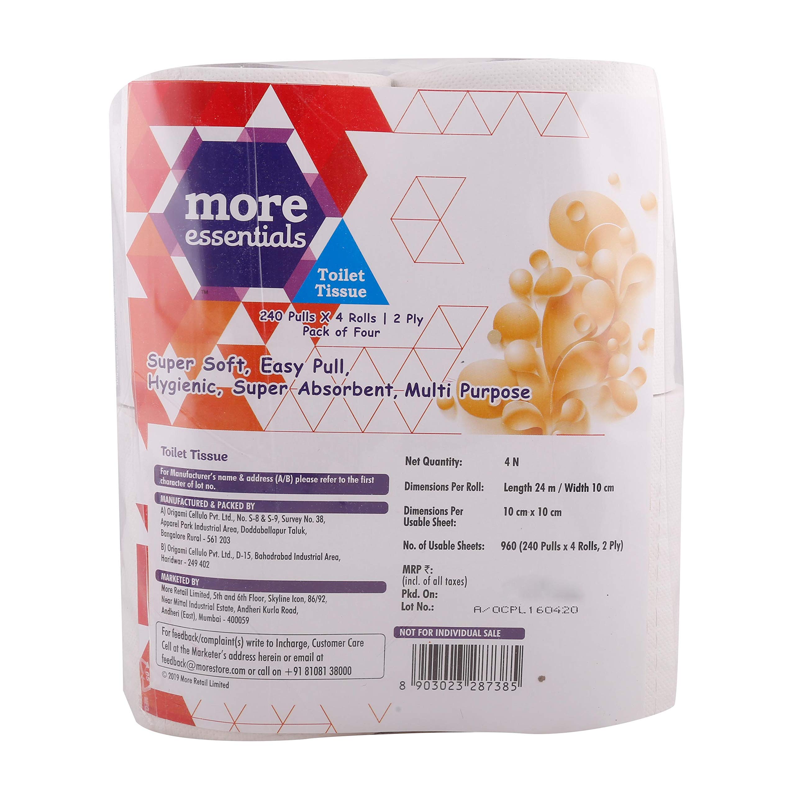 More Essentials 2 Ply Toilet Tissue - 960 Sheets (1 Pack - 240 pulls x 4 Roll) (B08CRXRNCG) Amazon Price History, Amazon Price Tracker