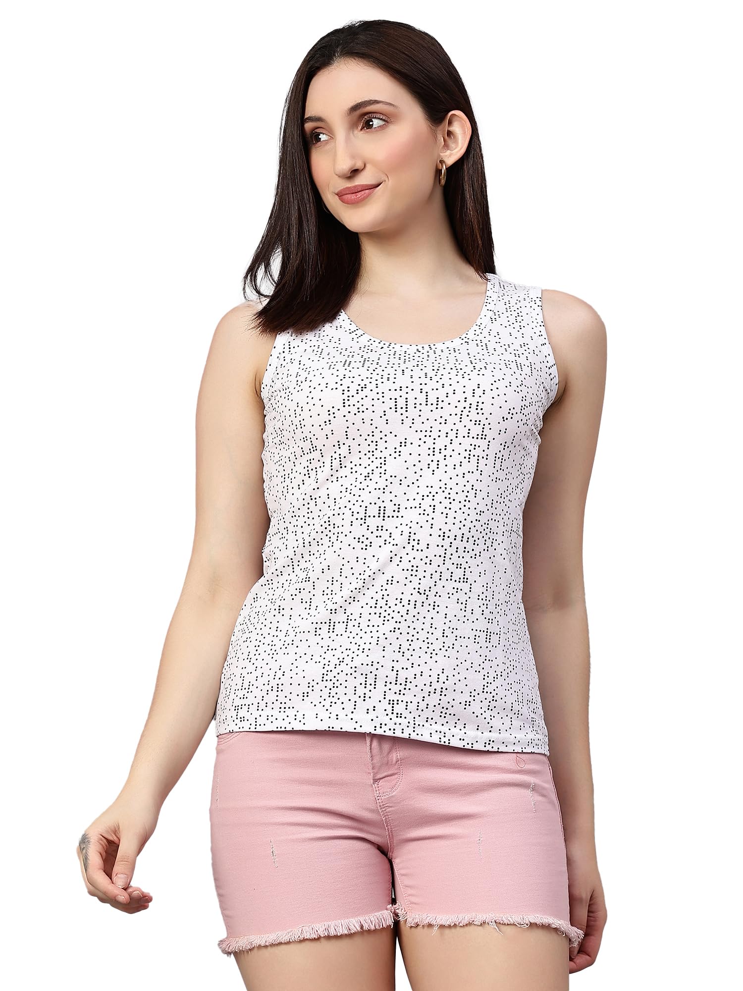 diaz Women's Super Combed Cotton Rib Fabric Slim Fit Tank Top-picture-15