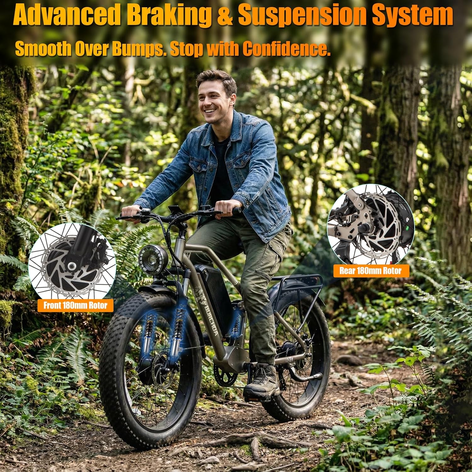 2026 Dual Motor Electric Bike for Adults AWD 5000W/3000W Peak 40 MPH/30 MPH E Dirt Bike, 52V/48V Removable Battery 65/80/150 Miles Max Long Range with Full Suspension 26" Fat Tires Mountain Bike