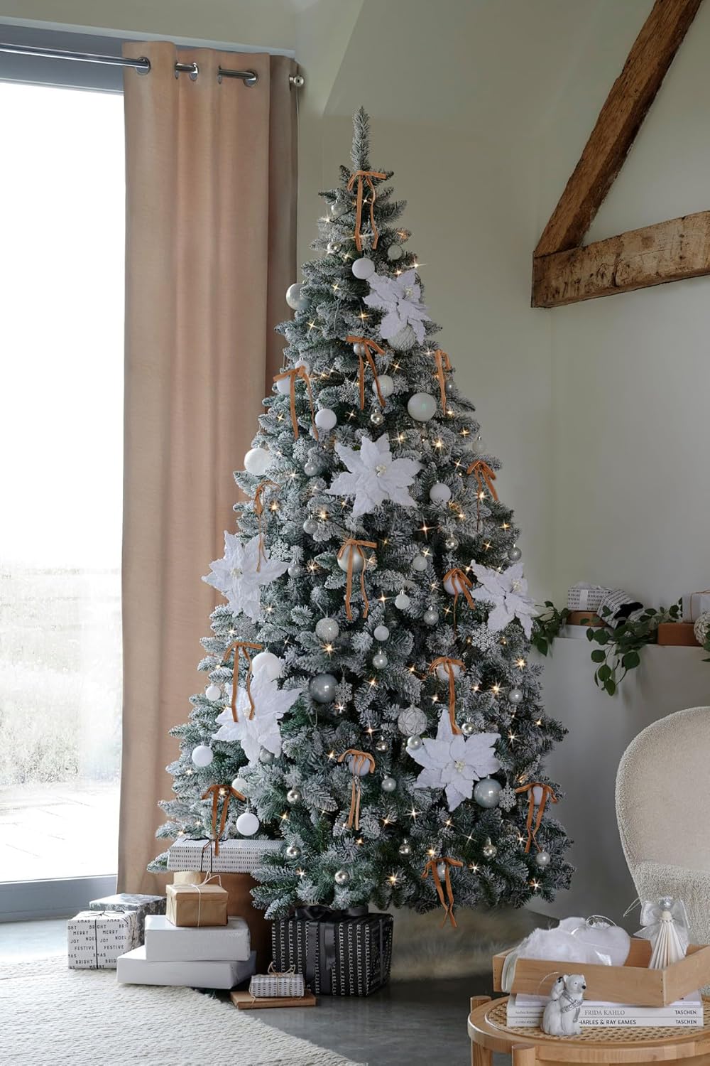 SIMISI RIBBON 24Pcs Camel Christmas Velvet Ribbon Bows Decorations Xmas Ornaments Vintage Decor for Tree, Wreath, Garland (3/8'' Width, 5 * 7 inch)