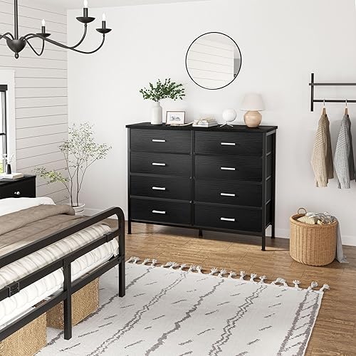 Miniatura 32 de BOLUO - Cómoda blanca para dormitorio, organizador de 6 cajones, torre de almacenamiento de tela, pequeña unidad para armario, guardería, pasillo y