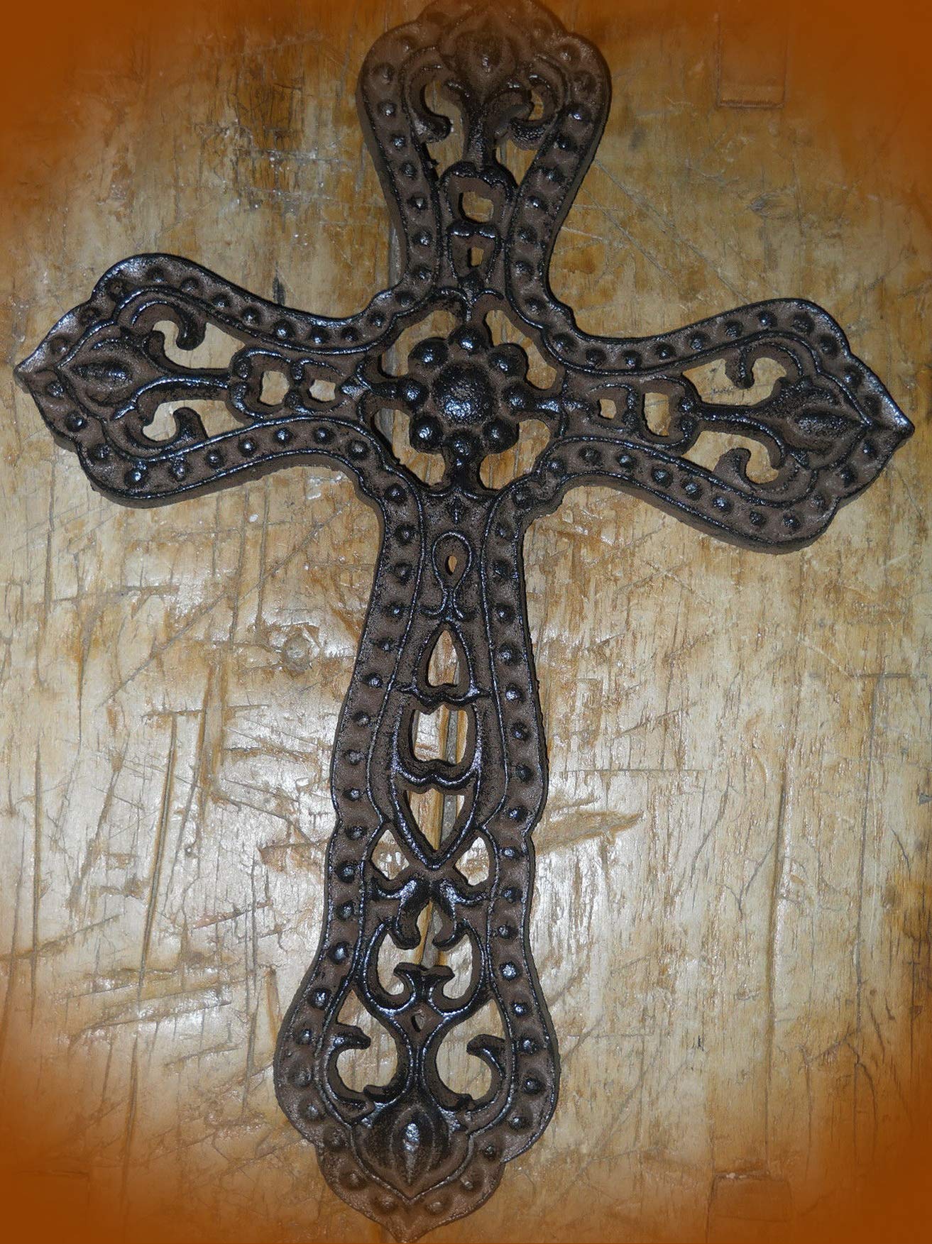 Victorian Style Religious Cross Rustic Ranch Western Decor #3 Vintage Cast Iron Supplies for Home Decor by CharmingSS (with NO Screws)