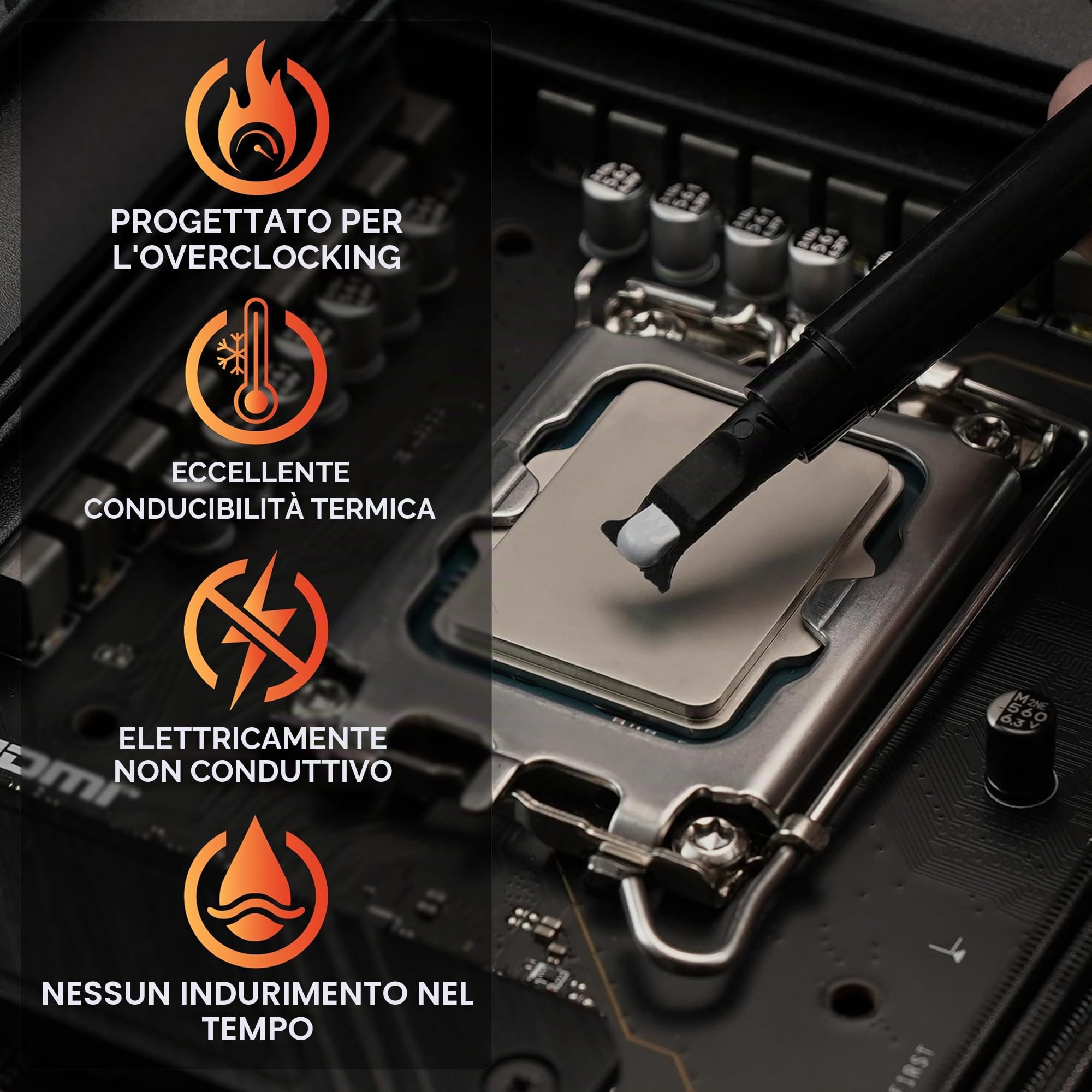 Thermal Grizzly Kryonaut termico 12.5W/M, K 5.5g composto del dissipatore di calore, dissipatore di calore composti termici (5.5g-250 350°C)