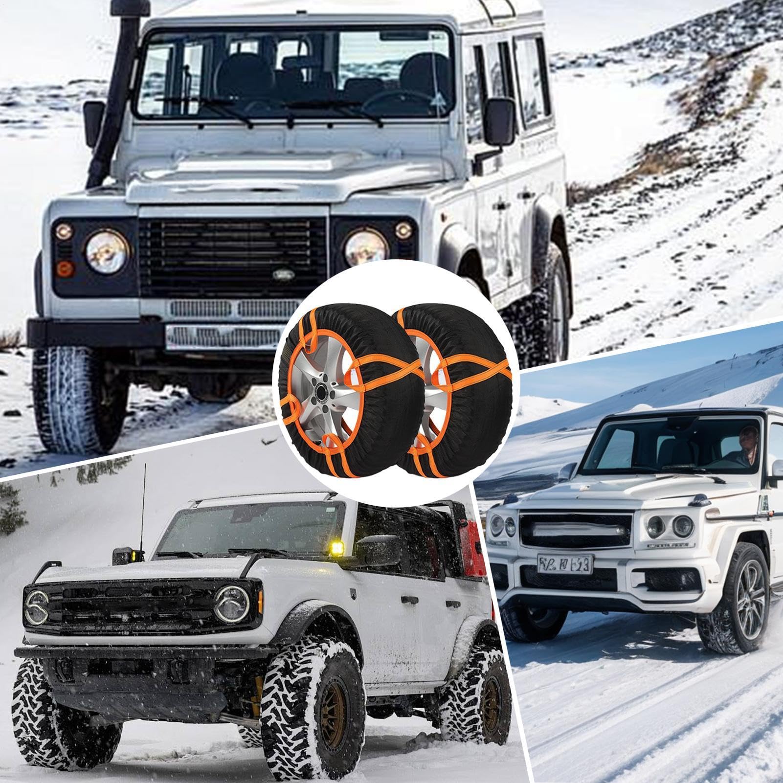 Chaussettes À Neige Pour Voiture Excellente Adhérence Résistant Aux Basses