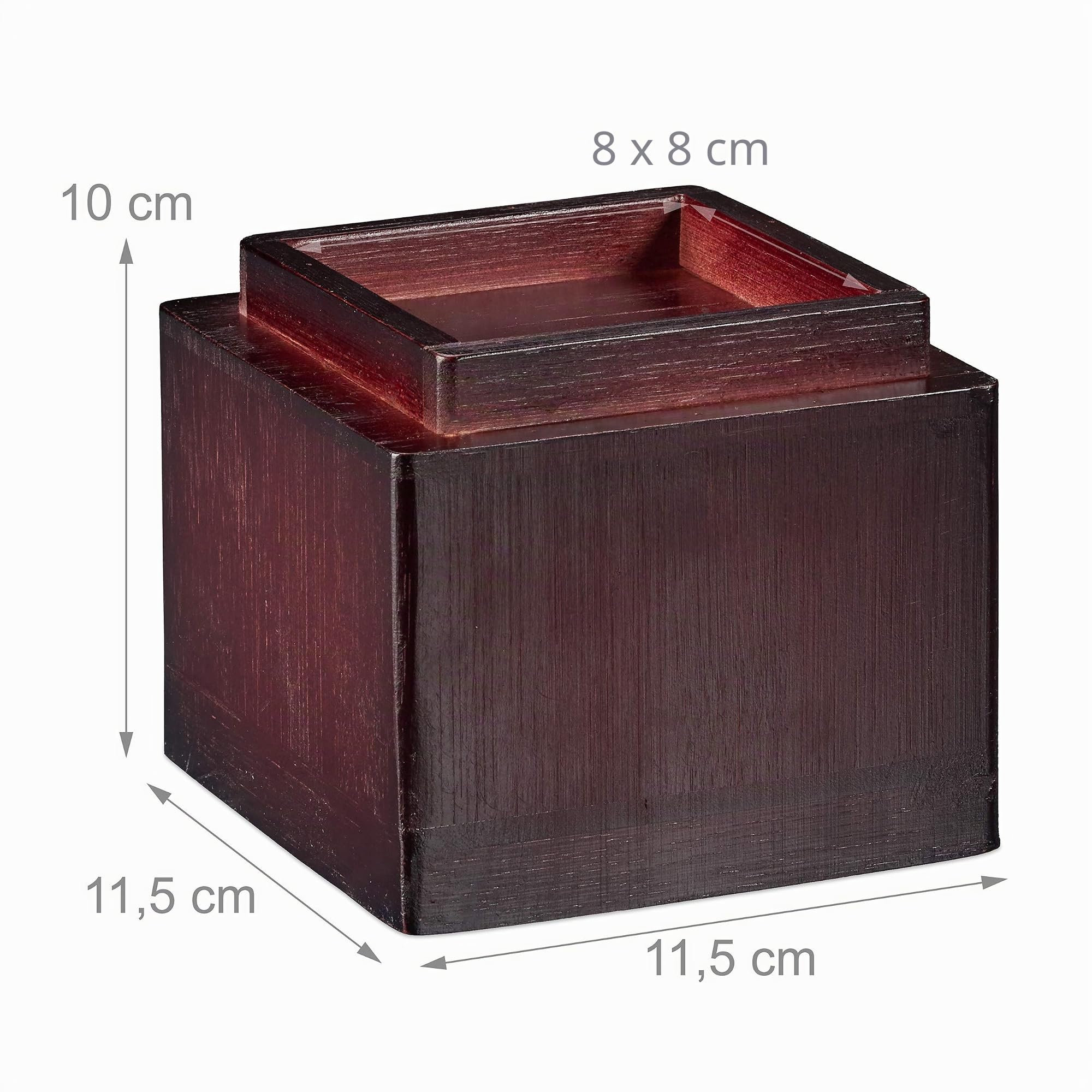 Relaxdays Set de 4 Elevadores Mesa, Silla, Cama, Muebles, Alza, Taco, Bambú, 8,5 cm Elevación, 10x11,5x11,5 cm, Marrón