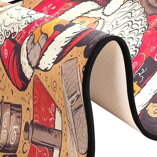 Miniatura 4 de Bonita alfombra de pasillo de Papá Noel, 24 x 72 pulgadas, ultra suave, antideslizante, lavable, para cocina, baño, entrada, decoración del hogar