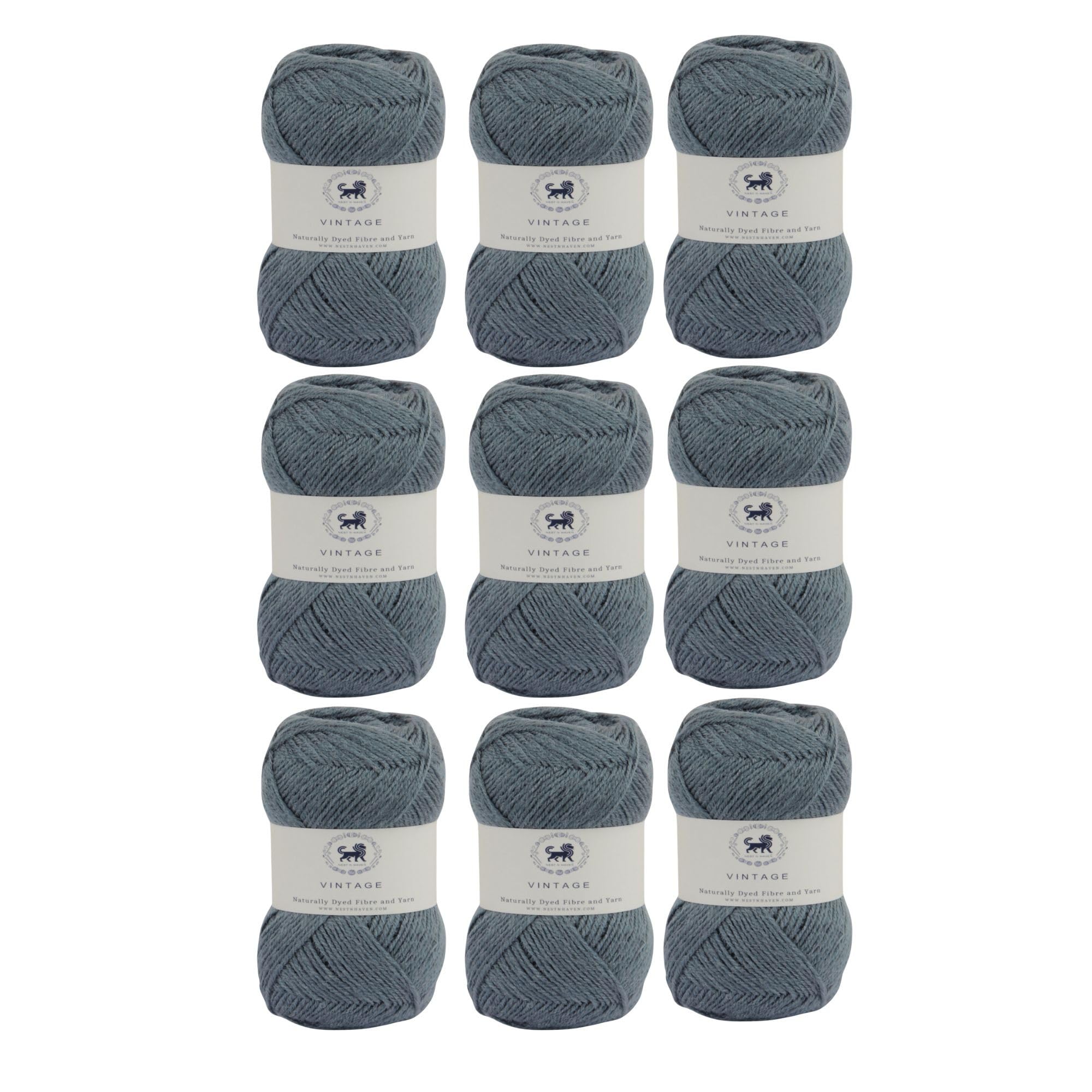 Nestnhaven Acrowools Vintage, Micro Soft, Hand Knitting and Crochet Yarn. Pack of 1 Ball - 100gms. Shade no - NNHV001 (Grey) | (900 Gm)