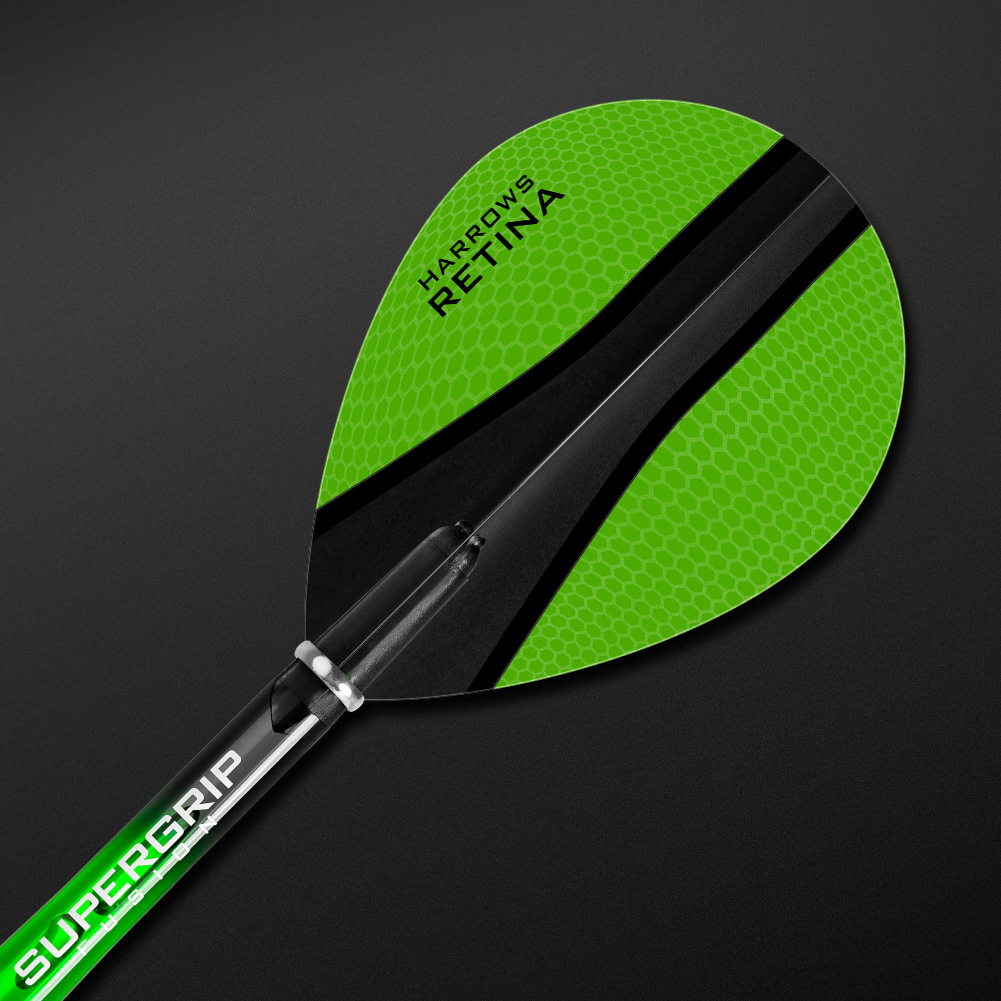 Harrows Retina X | Premium Extra Strong 100 Micron Dart Flights in Pear Shape, 5 Sets of 3 Flights, 15 Flights In Total, Green