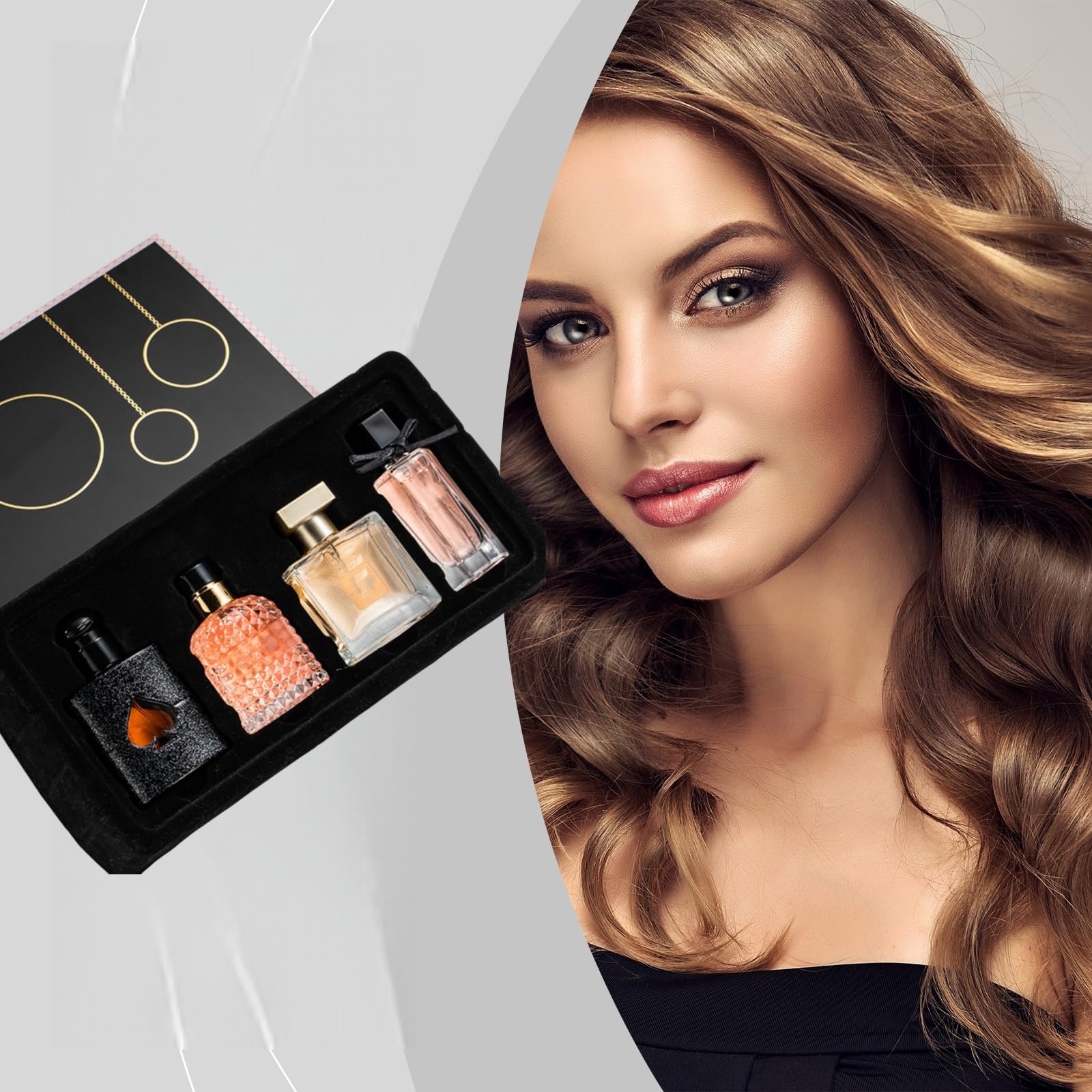 4Pcs Premium Parfüm Geschenkset für Frauen,Langanhaltender Duft Parfüm, Tragbarer Damendüfte,Hautverträgliche Parfüm Geschenk Freundin,Geburtstagsgeschenk für Frauen