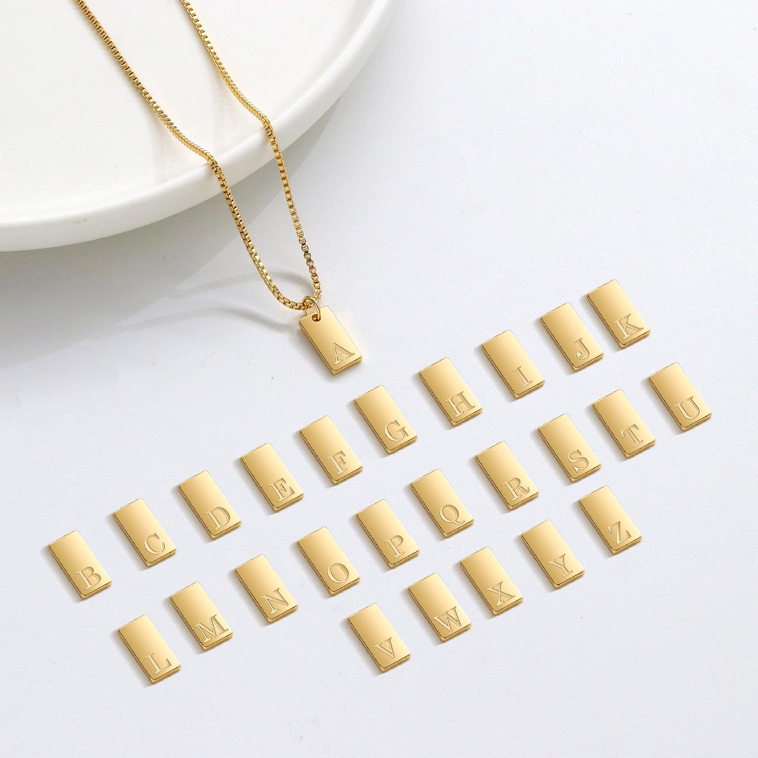 AILUOR Initial Necklaces for Women, 14K Gold Plated Letter Name Pendant Necklace Dainty Gold Necklace for Women Personalized Initial A-Z Tag Choker Necklace for Women Trendy Gold Jewelry Gifts for Women - Image 7