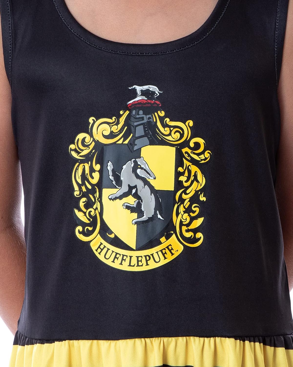 Harry Potter Girls All Houses Crest Logo Tank Stripe Accent Pajama Nightgown - Image 3