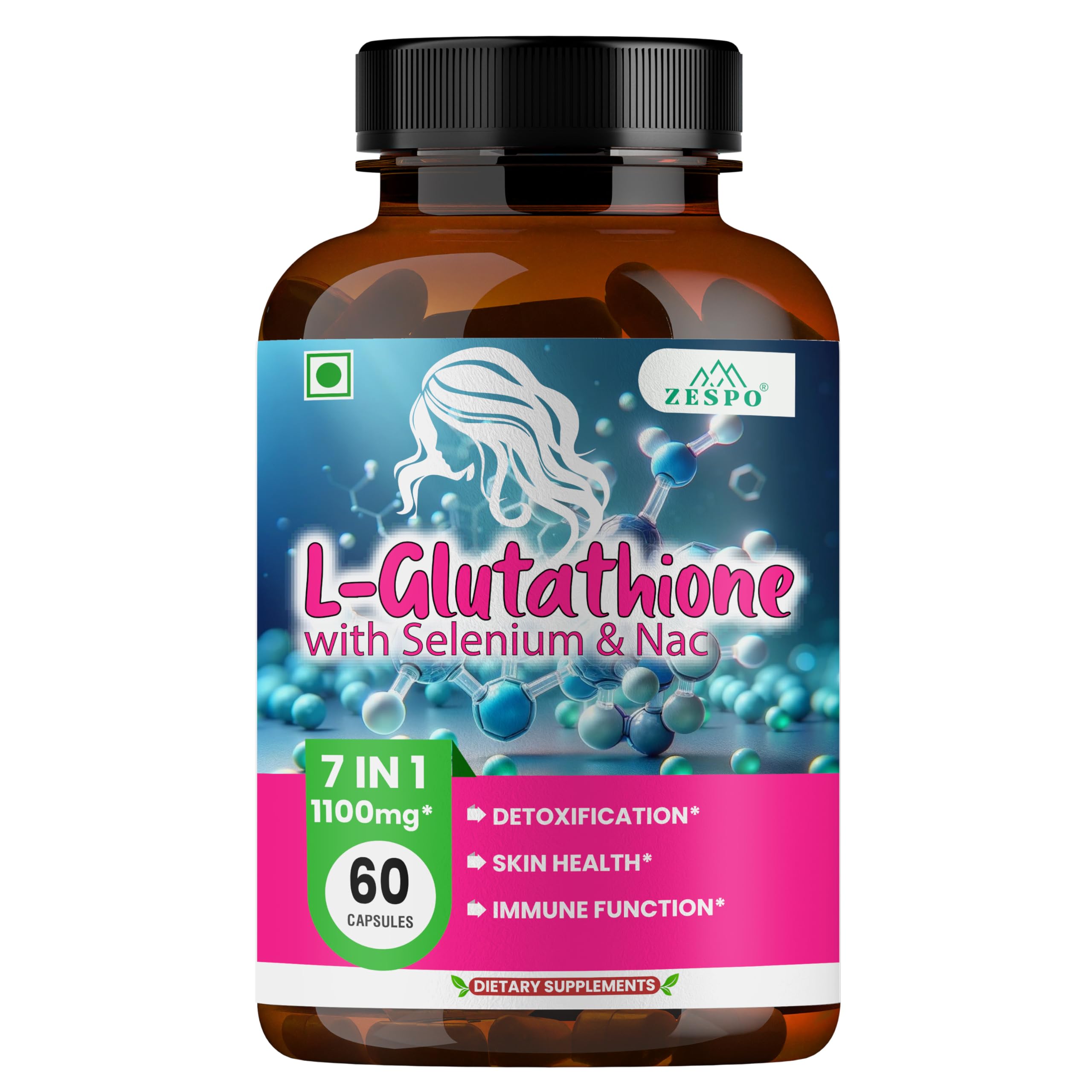 Zespo Advanced L-Glutathione Capsules with Selenium & NAC for Enhanced Detox, Skin Health, and Immune Support - Antioxidant and Cellular Repair Formula (B0CV572H5T) Amazon Price History, Amazon Price Tracker
