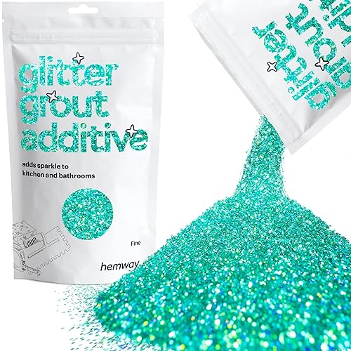 Hemway Glitter Grout Tile Additive - Aditivo de lechada con purpurina para azulejos, 100 g 3.53 onzas, para azulejos de baño o cocina con exposición