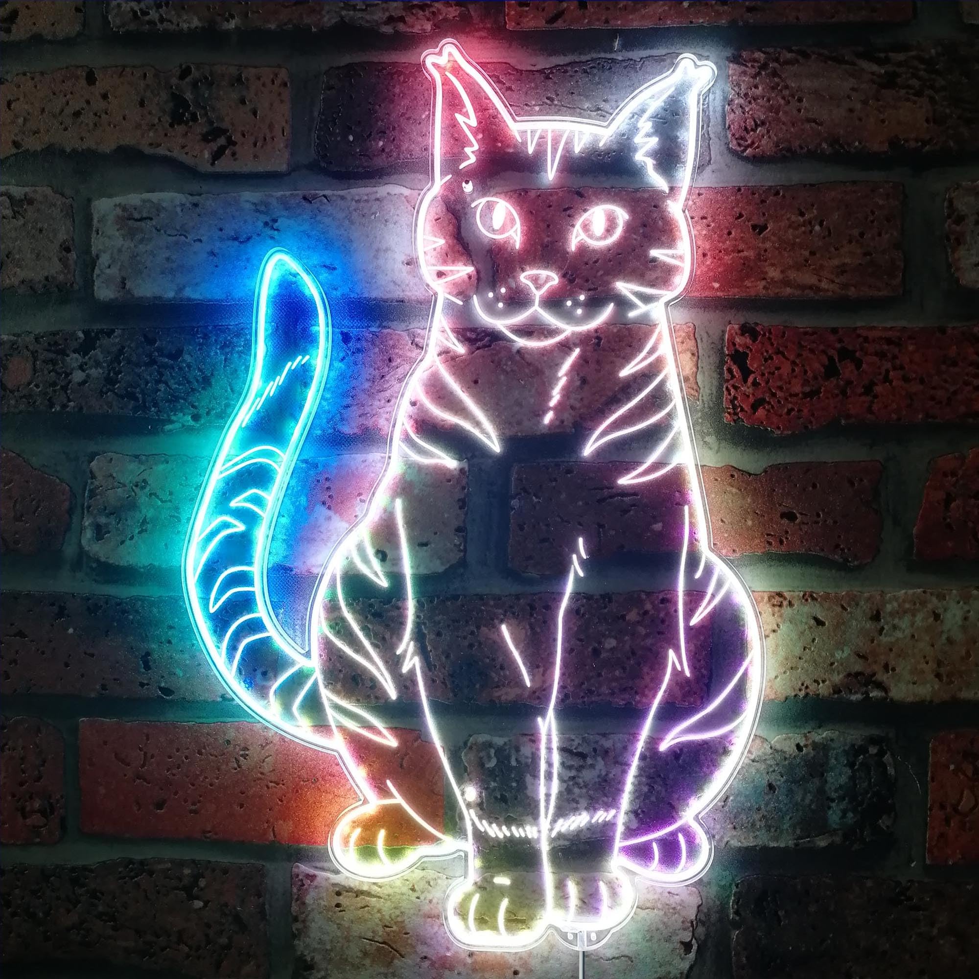 ADVPRO Cat Family Member Pet Animal RGB Dynamic Glam LED Sign - Cut-to-Edge Shape - Smart 3D Wall Decoration - Multicolor Dynamic Lighting st06s43-fnd-i0023-c