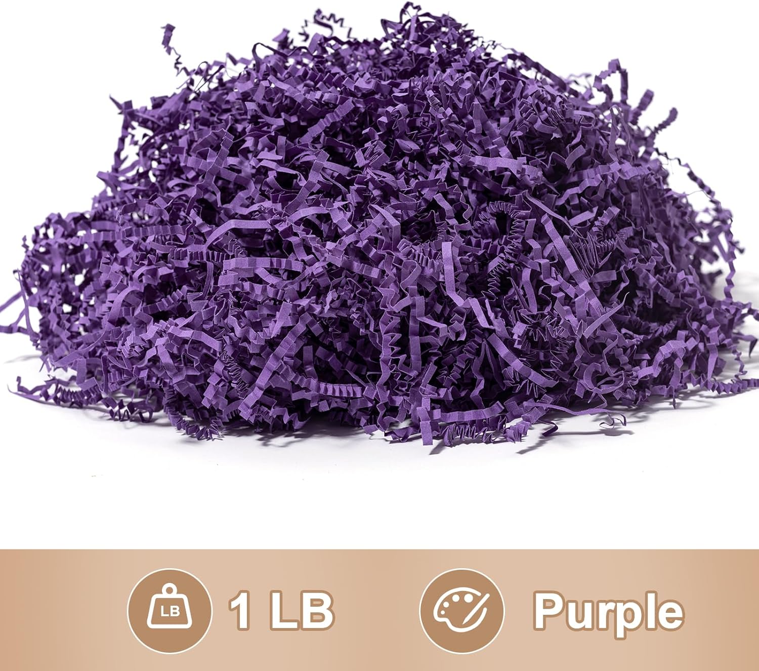 Wowxyz 1 LB Crinkle Cut Paper Shred Purple Crinkle Shredded Paper for Gift Baskets - Gift Box Bag Filler - Confetti Stuffing for Birthday, Holiday Present Packaging Wrapping - Image 2