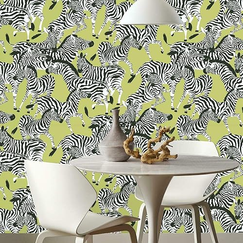 Waverly RMK11879RL Herd Together - Papel tapiz autoadhesivo (18 pulgadas x 18.86 pies), fácil aplicación, sin residuos pegajosos, color verde y