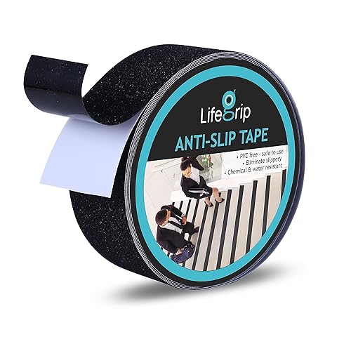 Lifegrip - Cinta de tracción antideslizante, 2 pulgadas x 38 pies, mejor agarre, fricción, adhesivo abrasivo para escaleras, peldaños de pisada,