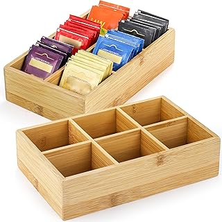 Dicunoy Bamboo Tea Bag Organizer