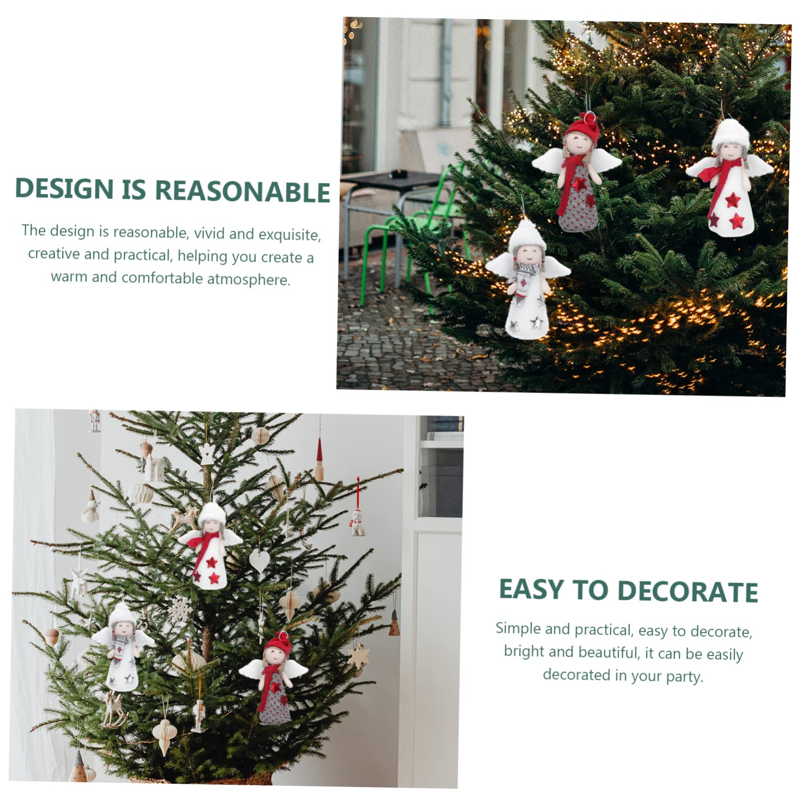 Cabilock 5 Juegos Decoración Navideña Árbol De Navidad Luces Led para Dormitorio Vine Colgantes Navideños Muñecos Navideños Decoración Colgante De Ángel Muñeca Niña El Plastico 3 Piezas * 5