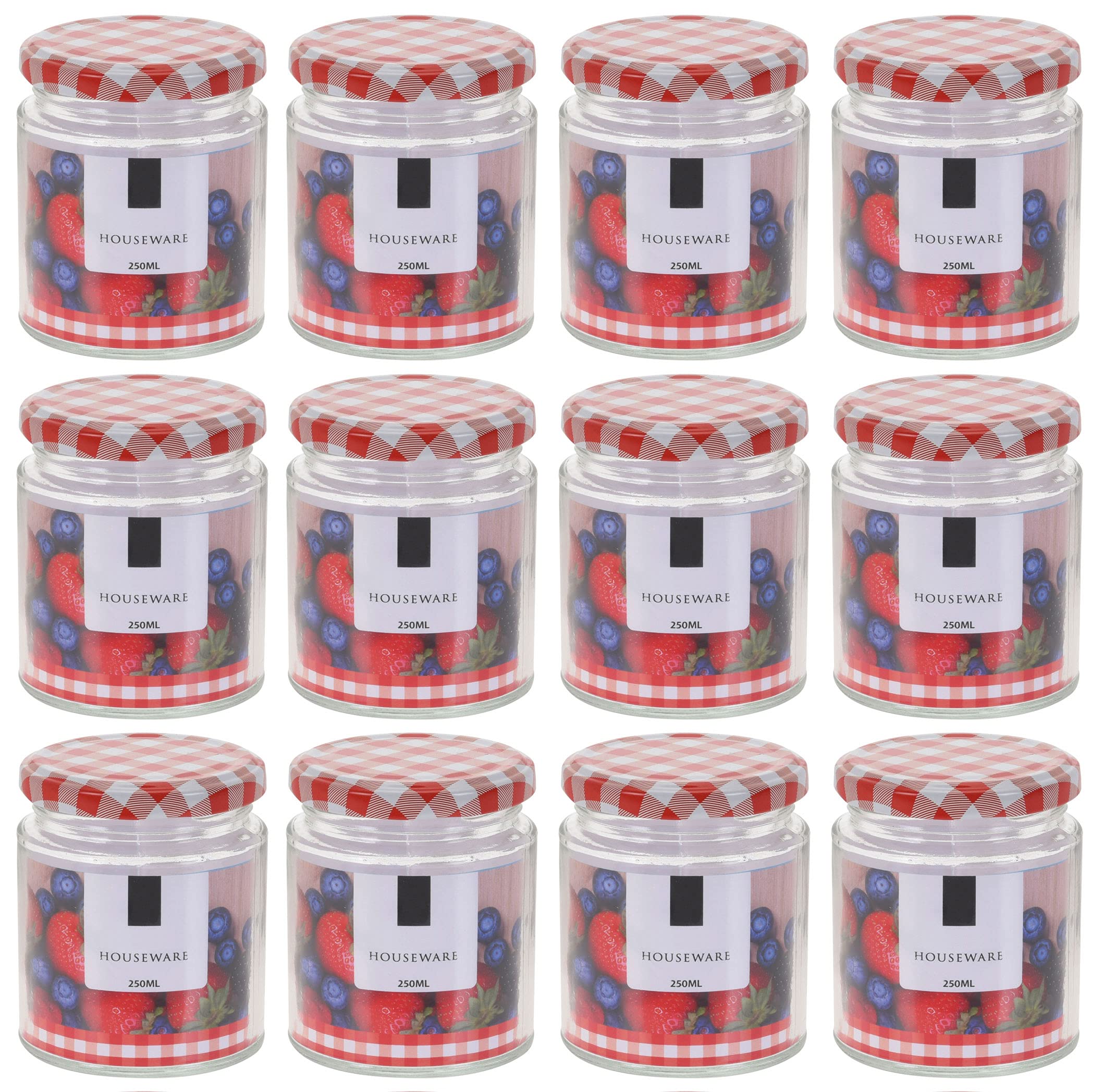 Pots à confiture pour organiser votre cuisine et ranger vos épices de saison - 12 pièces