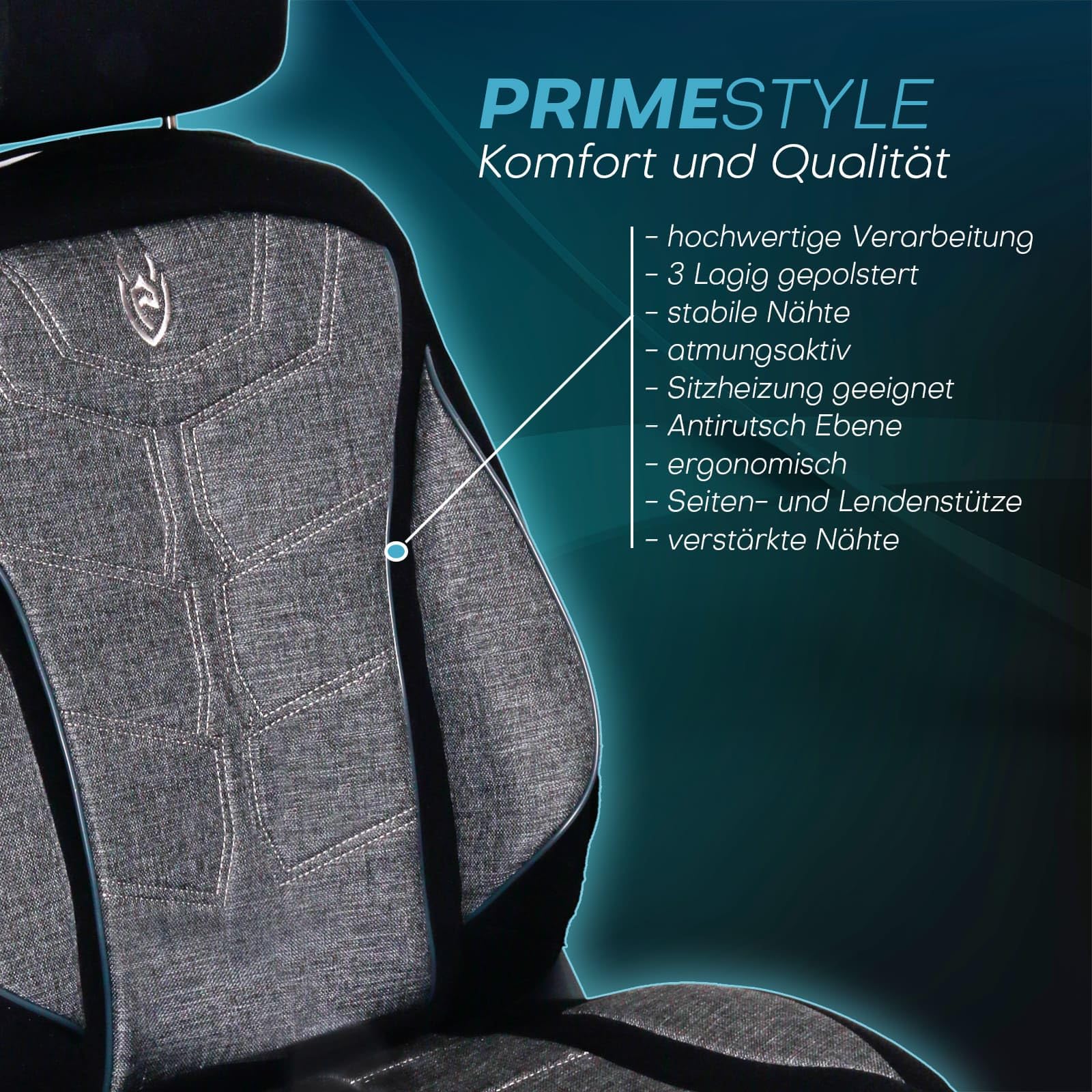 Fundas de asiento aptas para BMW 2 | Color: blanco y negro | Modelo: Prime MT | Fundas de asiento | Fundas de asiento | MT5