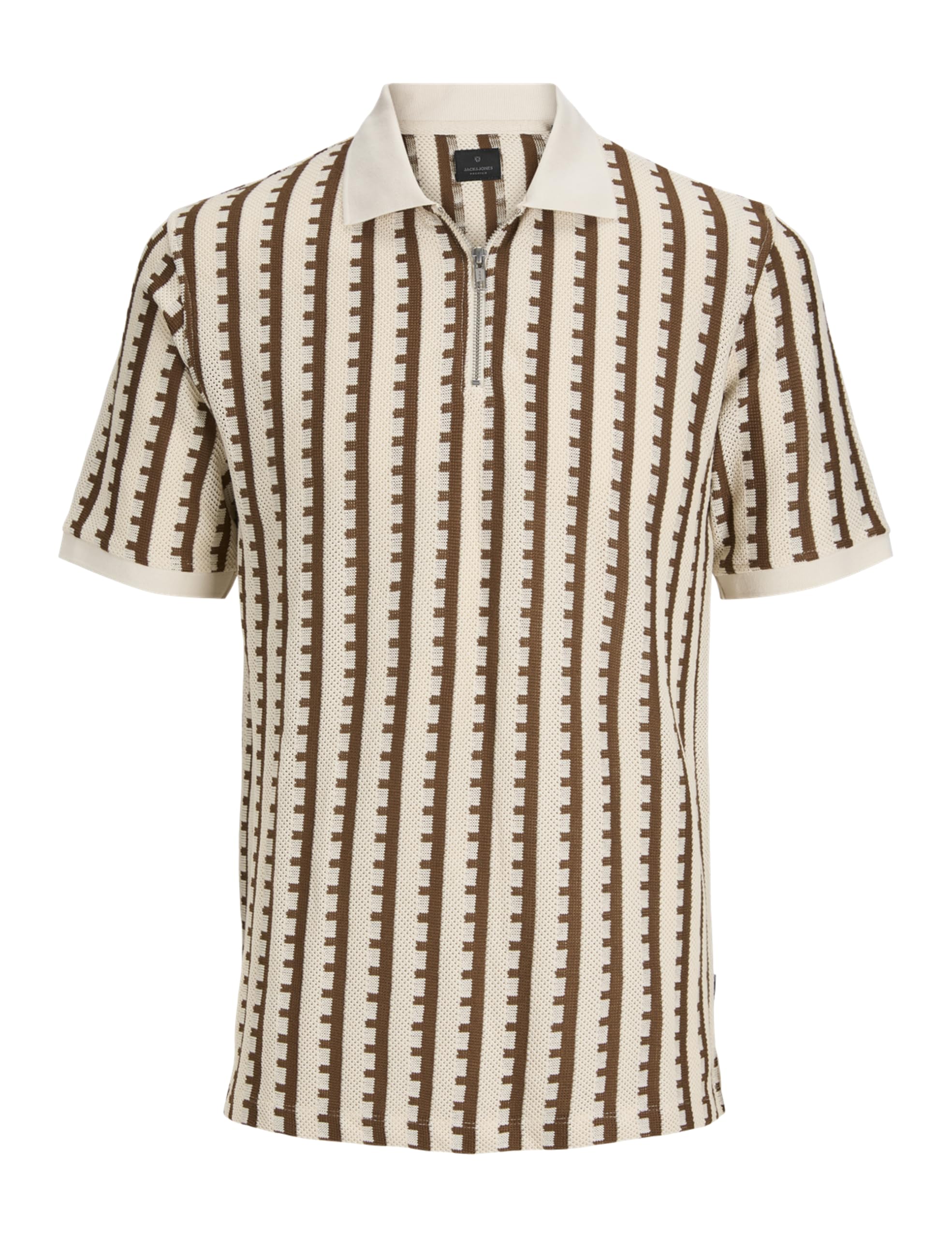 JACK & JONES Jprblatag SS Zip Polo Shirt, Cloud Dancer, M