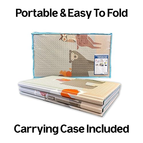 Miniatura 2 de Parklon Alfombra de juego plegable grande para bebé, 78.7 x 55.1 x 0.4 pulgadas, resistente al agua, incluye estuche de transporte