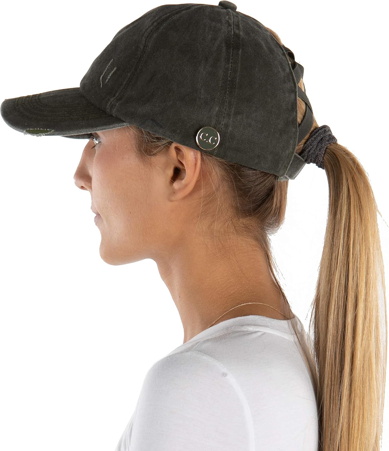 Funky Junque Messy Bun Baseball Cap - Women's Ponytail Hat with Criss Cross Design - Value Packs, Solid Colors, Camo Patterns