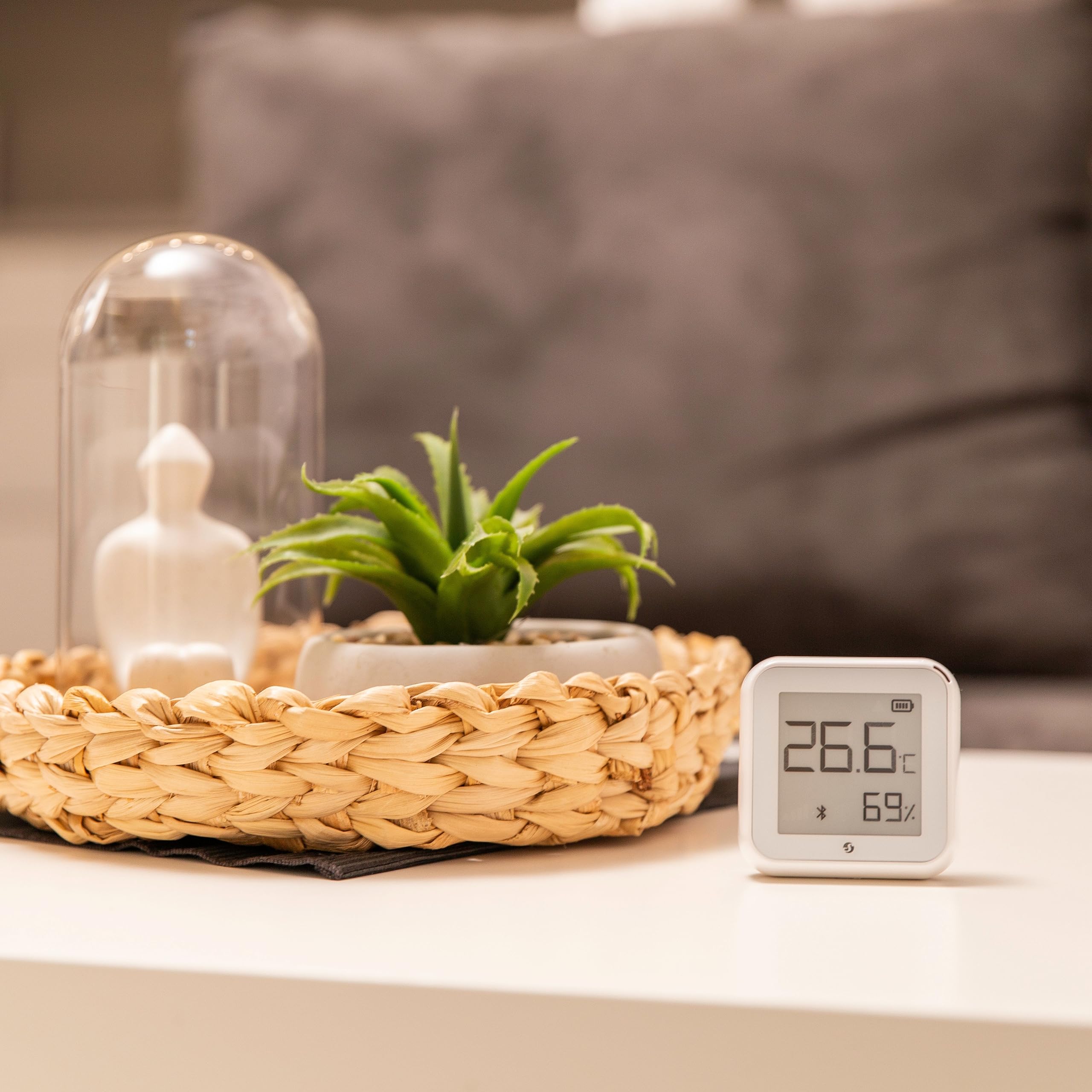 Shelly Plus H&T - Sensore di umidità e temperatura Wi-Fi & Bluetooth, Termometro e Igrometro, Casa intelligente, Compatible con Alexa e Google home, App iOS Android