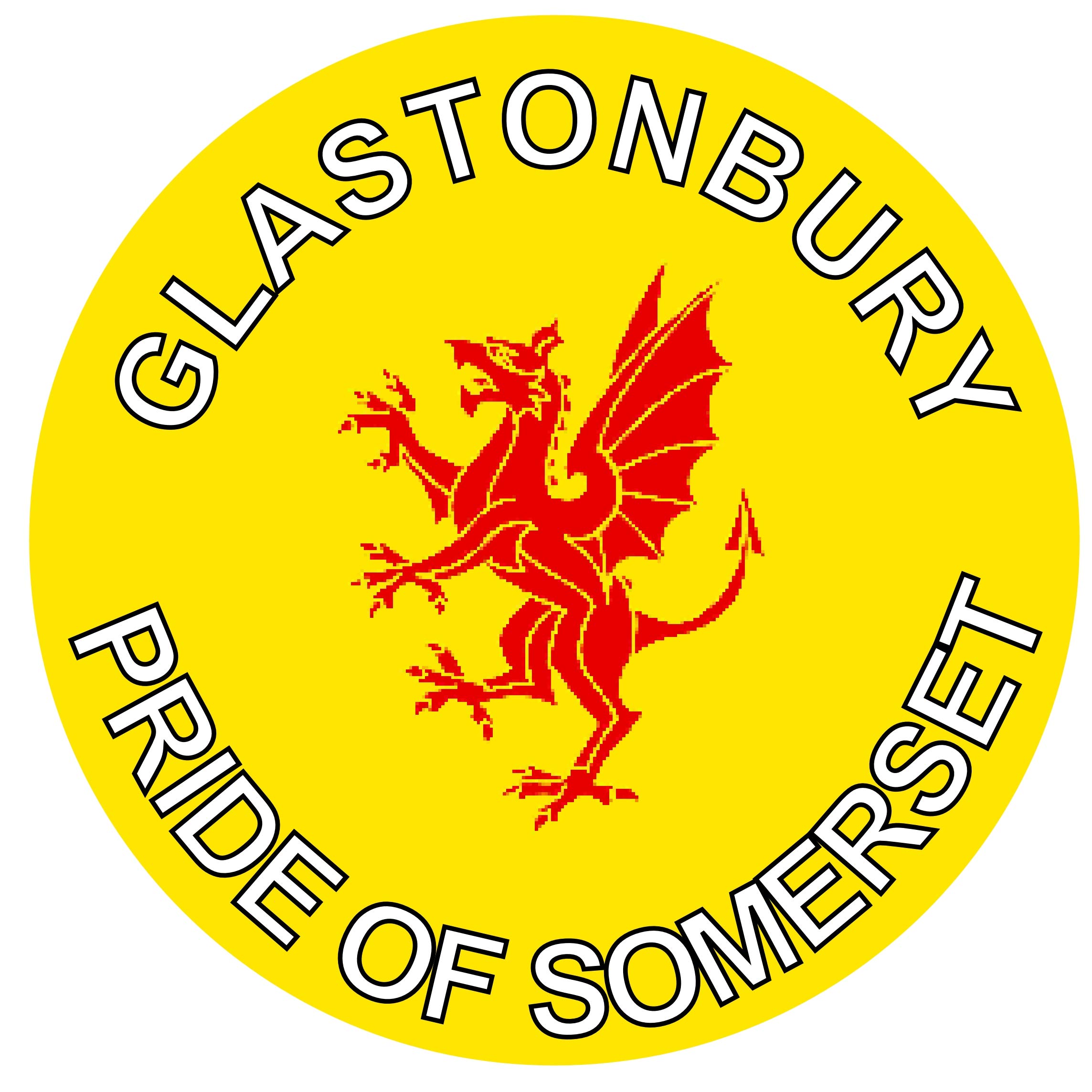 Glastonbury - Pride of Somerset - (Two Pack) 80mm Diameter Car Bumper Window Decal Sticker