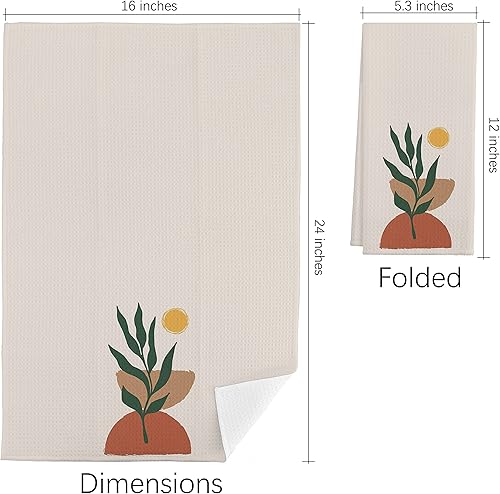 Miniatura 8 de Toallas de cocina abstractas estilo bohemio para el sol, color azul marino, 16 x 24 pulgadas, toallas de cocina modernas de algodón, paños de