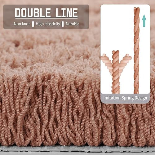 Miniatura 2 de Yimobra Alfombra de baño esponjosa, mullida, suave, cómoda, antideslizante, absorbe el agua, microfibra, secado rápido, lavable a máquina, gruesas,