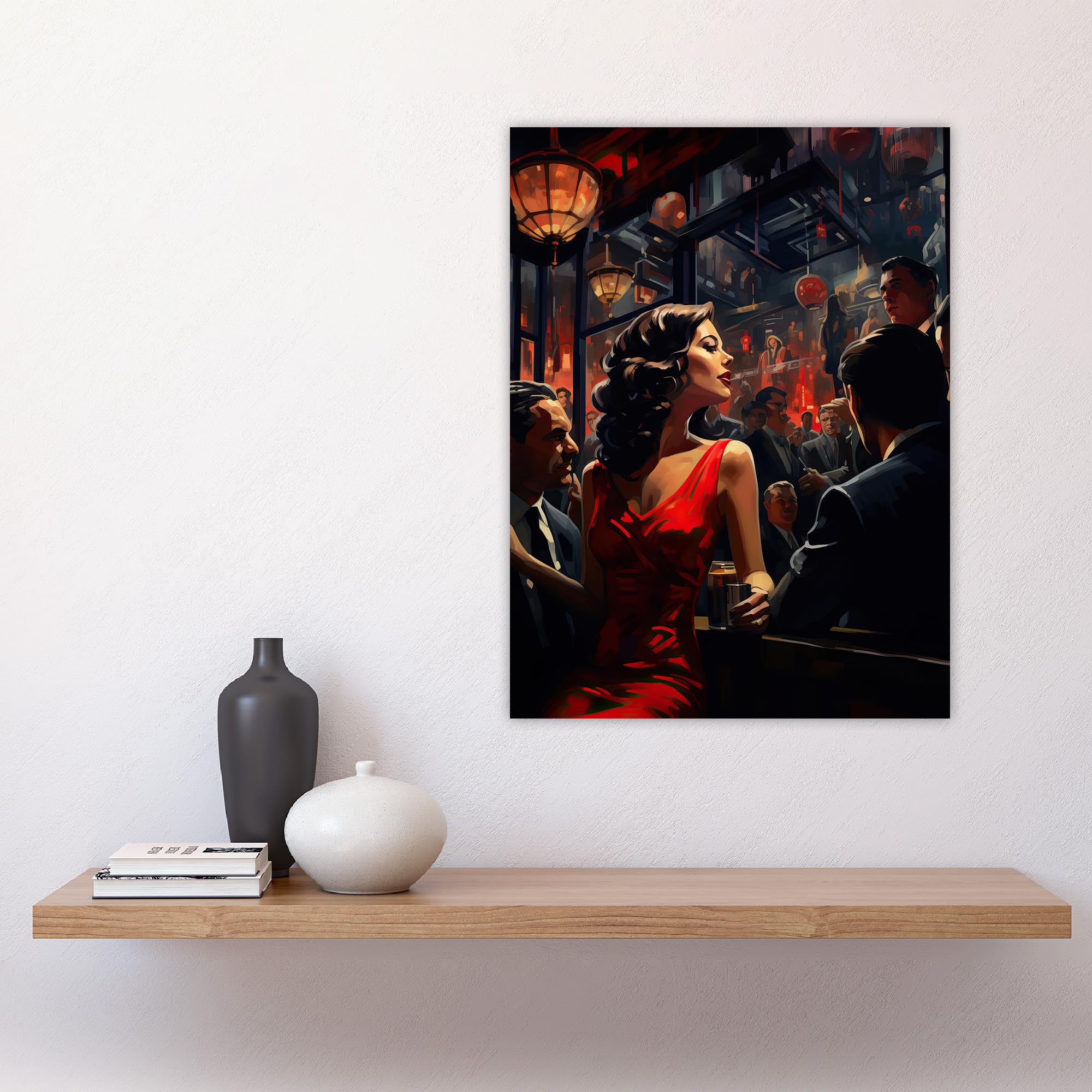 Artery8 The Girl In The Red Dress Film Noir Jazz Bar Nightclub Vintage Large Wall Art Poster Print Thick Paper 18X24 Inch - Image 4