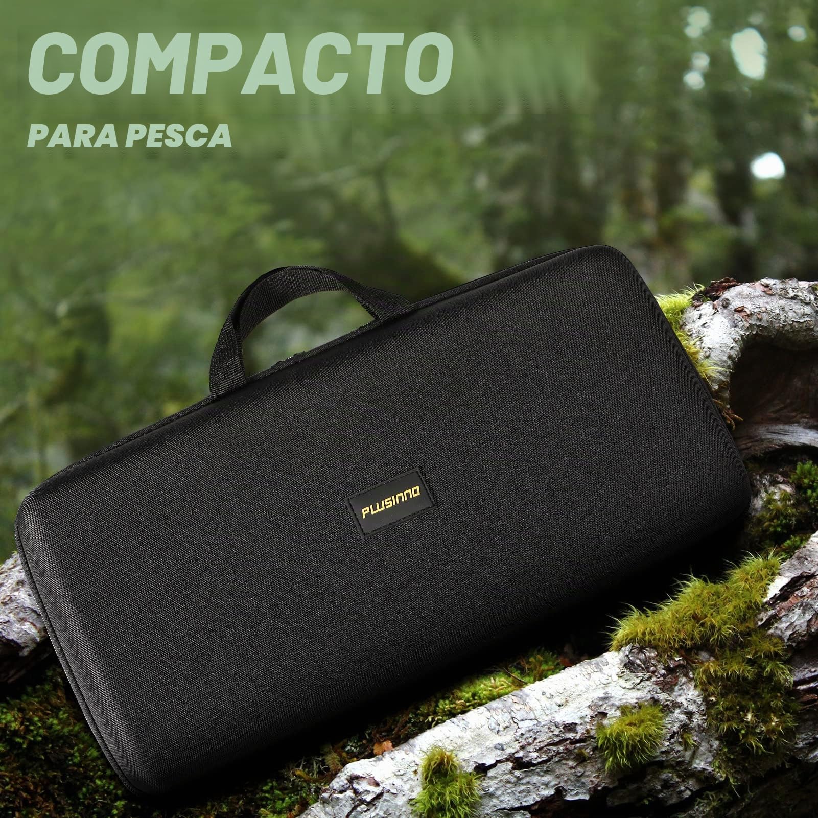 PLUSINNO - Combo de caña y Carrete de Pesca, caña telescópica de Fibra de Carbono con Carrete, Kit de caña de Pescar para mar y Agua Dulce