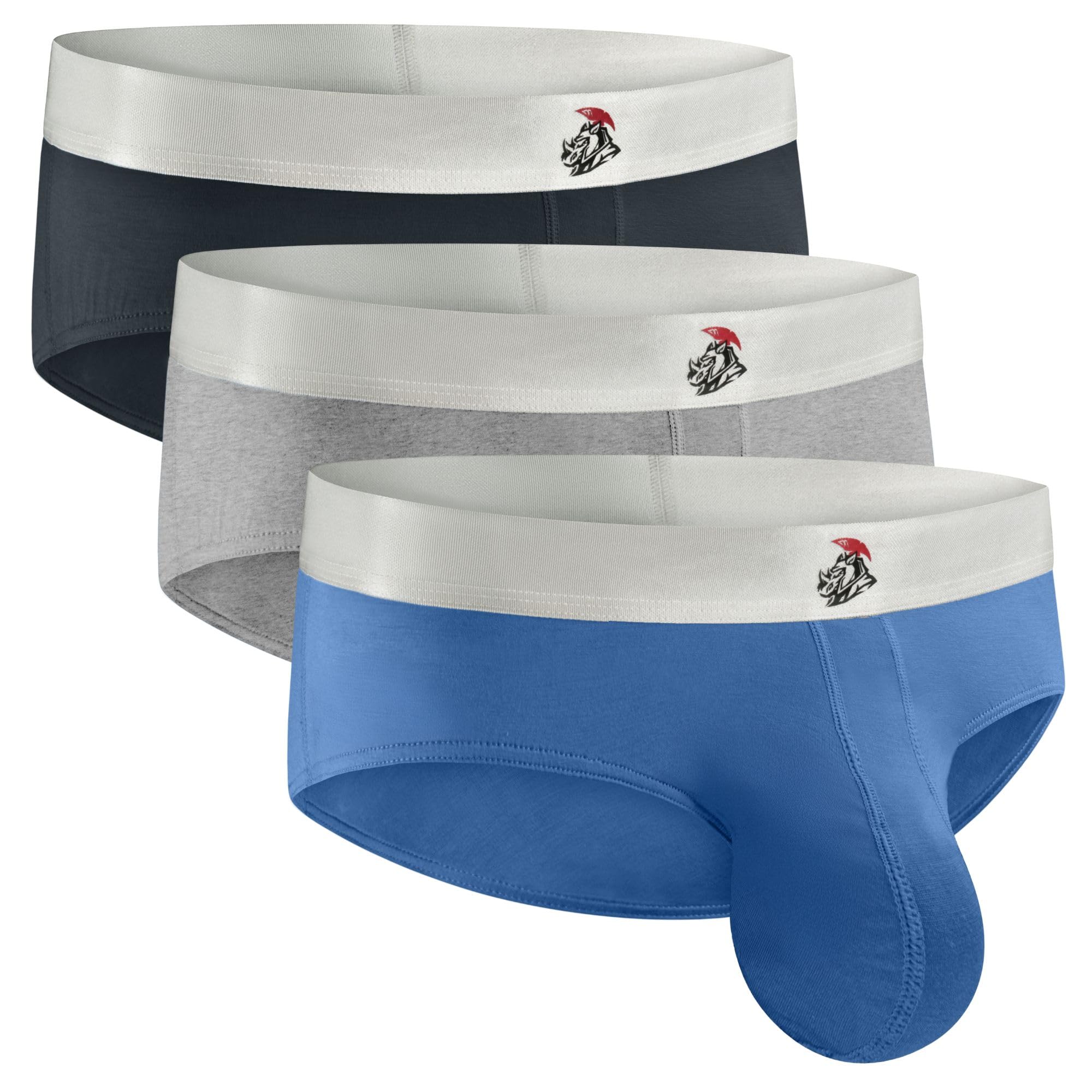 Real Men Nylon & Modal Briefs for Men – ABCD Pouch – 1, 3 & 6 Packs – Brushed Nylon & Rhino Fit – XS to 5XL