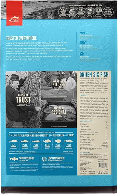 Orijen Dry Dog Food Six Fish Biologically Appropriate Grain Free Amazon Ca Pet Supplies
