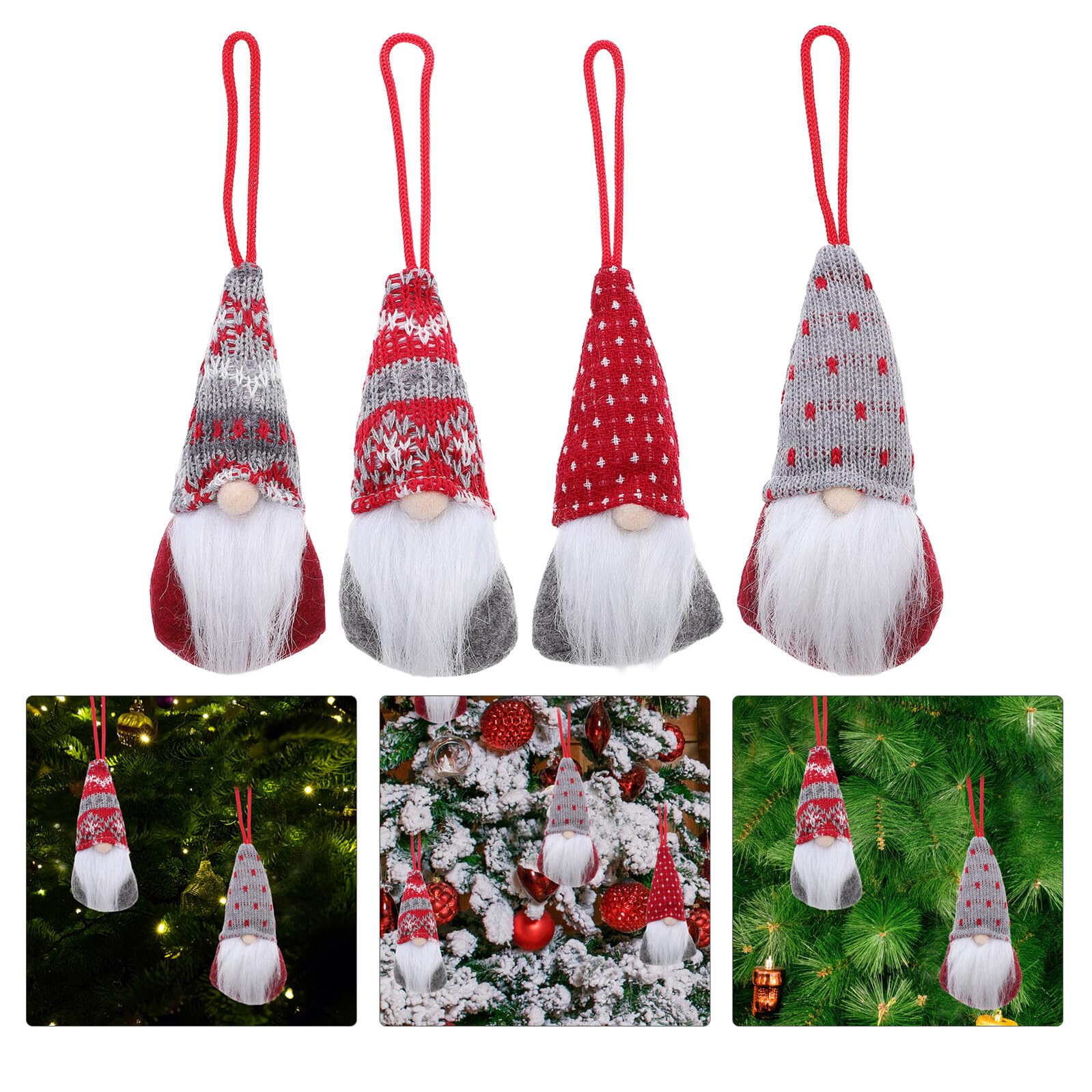 8 Stück Teiliges Weihnachtsdeko Gnom Anhänger im Skandinavischen Stil Gesichtslose Weihnachtswichtel für Indoor Weihnachtsbaum Langlebige und Niedliche Weihnachtsornamente