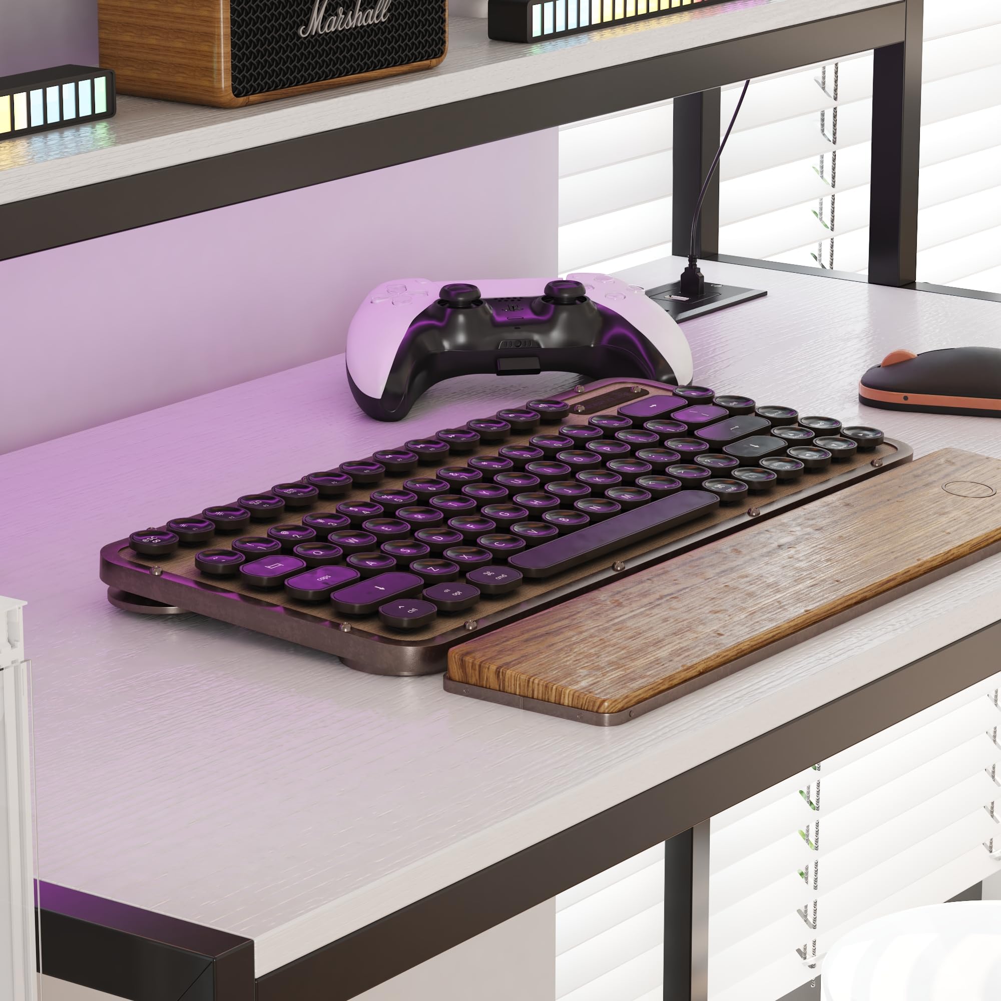 Gaming-Schreibtisch mit stoffgefütterten Schubladen, Gaming Tisch, Groß Pc Computertisch, Computertisch mit 2 großen unabhängigen Schubladen, 100 x 48 x 90 cm, Weiß + Schwarz