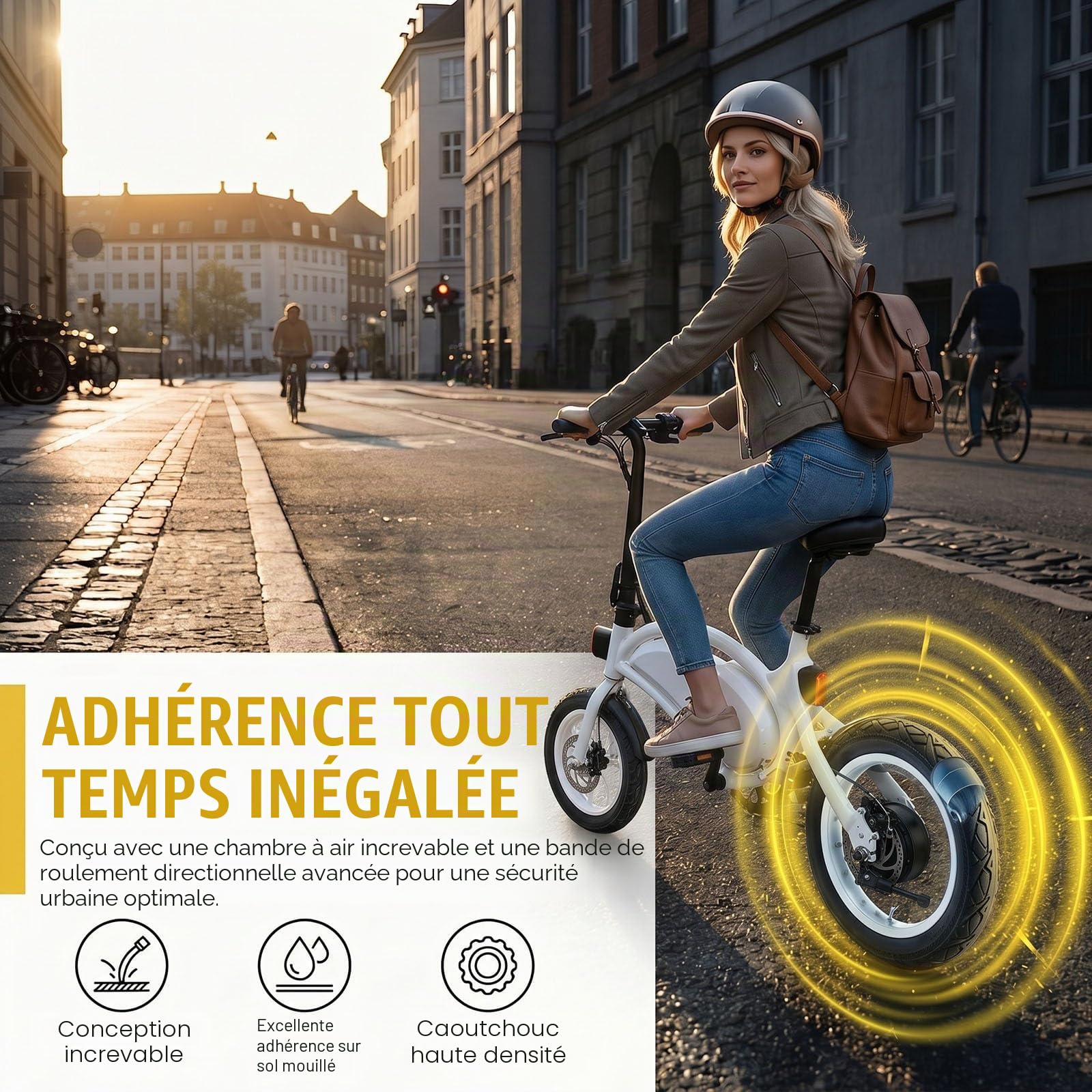 14x1.95 Pneu pour Vélo Électrique avec Chambre à Air, 14x1.95 Kit de Remplacement Antidérapant et Résistant Aux Crevaisons pour Vélo Pliant, Pneu Extérieur Noir Durable