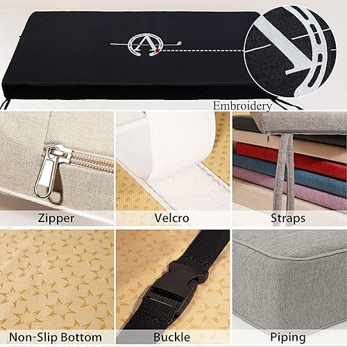 Miniatura 3 de Almohadillas de cojín de banco de tamaño personalizado para muebles de interior y exterior, asiento de ventana, sofá, columpio, espuma de alta