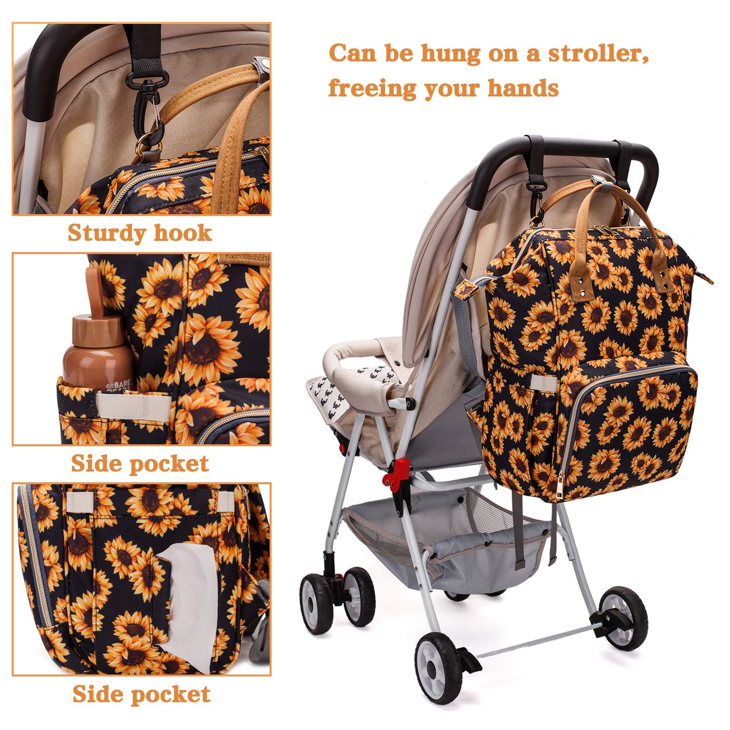 Wickeltasche, Rucksack für Damen, wasserdicht, Windeltasche für Mütter, Babypflege, Reisen, Geschenk