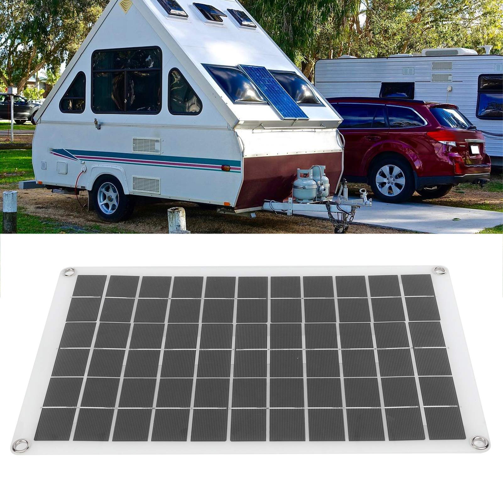 Starter Kit Pannello Solare 100W Pannello Solare Portatile Pannello Solare 100W Monocristallino Uscita USB 12/24V per Auto Rimorchio Yacht per Laptop Cellulari Outdoor