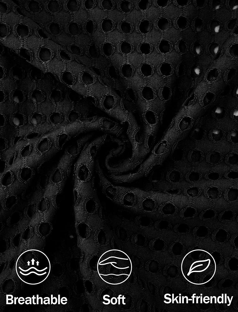 FEOYA Men Transparent Pants Fishnet Lightweight Leggings Stretchy