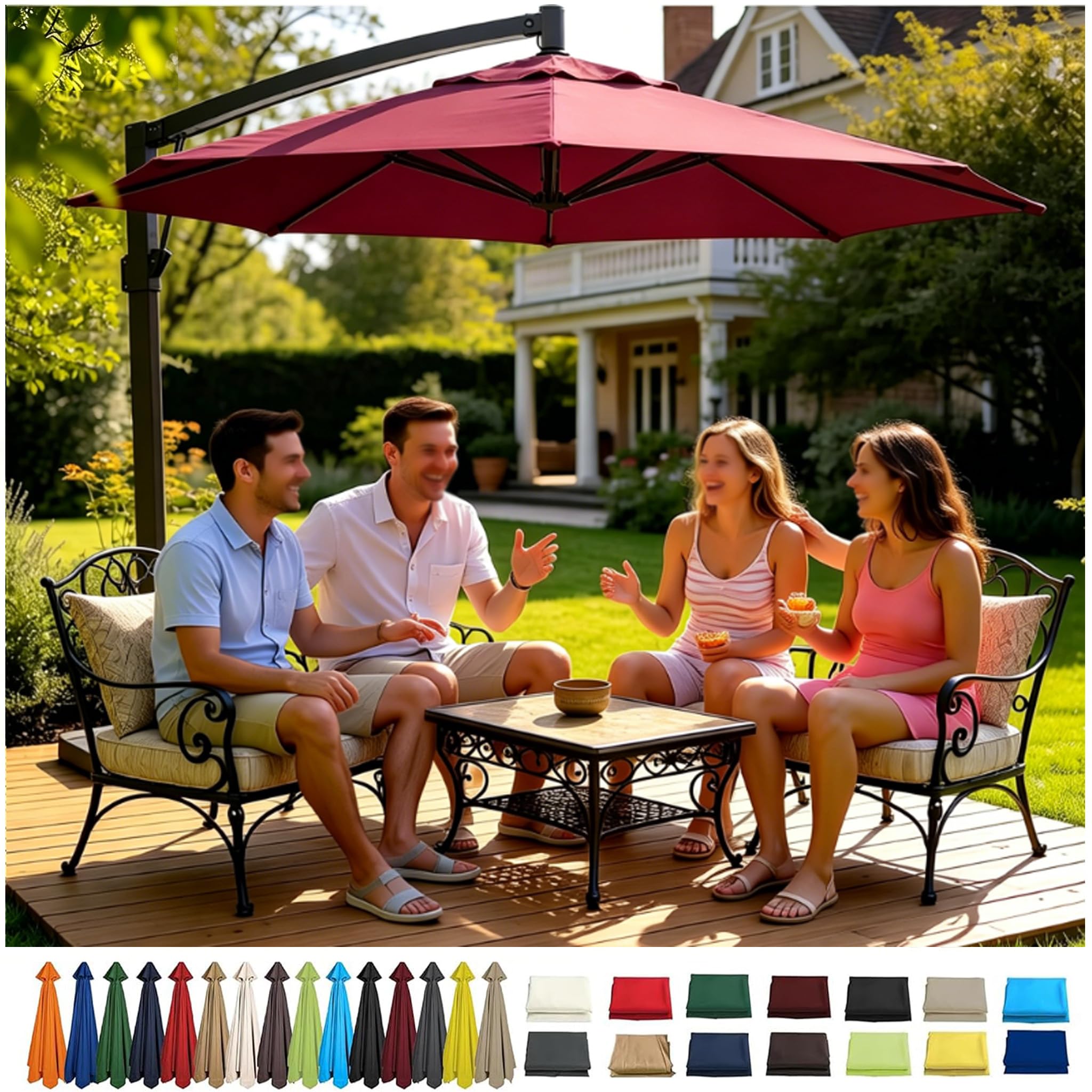 Zapasowy pokrowiec na parasol przeciwsłoneczny, 2-4 m, 6/8 wsporników, pokrowiec na parasol rynkowy i parasol przeciwsłoneczny do ogrodu, na basen, plażę, taras i balkon, 270 cm, 8 żeber